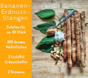 Bananen-Erdnuss-Stangen